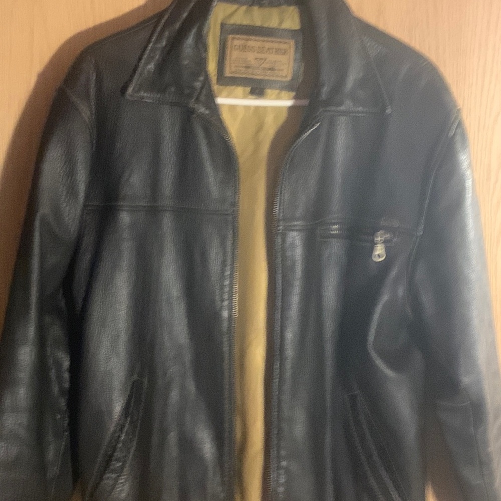 Guess leather boomer coat